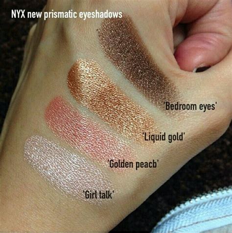 Nyx prismatic eyeshadow swatches ... love love love golden peach!!! | Maquillaje de ojos ...