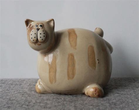 Funny Fat Cat Figurine Vintage Ceramics Glaze Sculpture - Etsy