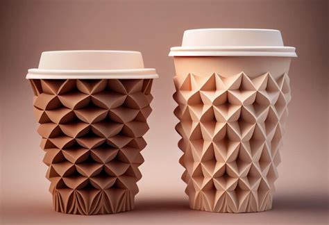 Premium AI Image | 3d two paper coffee cups isolated take away coffee ...