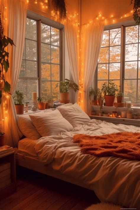 fall aesthetic bedroom in 2024 | Aesthetic bedroom, Orange rooms ...