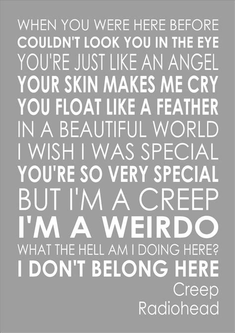 Creep - Radiohead - Word Typography Words Song Lyric Lyrics Music | eBay | Radiohead creep ...