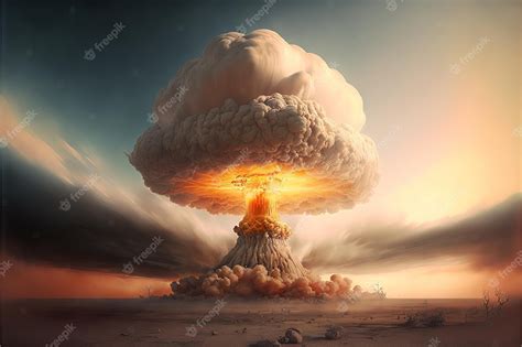 Explosión nuclear. explosión de bomba atómica y explosión de nube de hongo. ai generativa | Foto ...