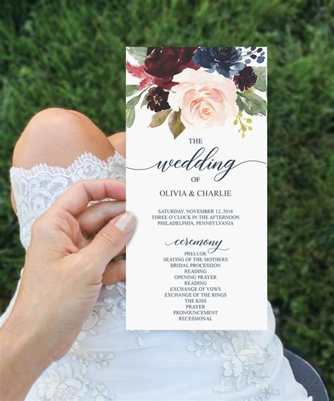 7 Wedding Ceremony Program Ideas You'll Love - Printable Templates and More