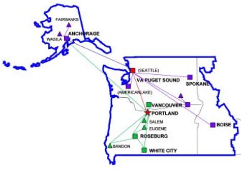 Geographic distribution of sites in the VHA VISN 20 telemedicine ...