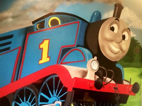 Thomas the Tank Engine Kids Bedroom Wall Mural. Hand Painted with Spray Paint by Jordan Lauder ...