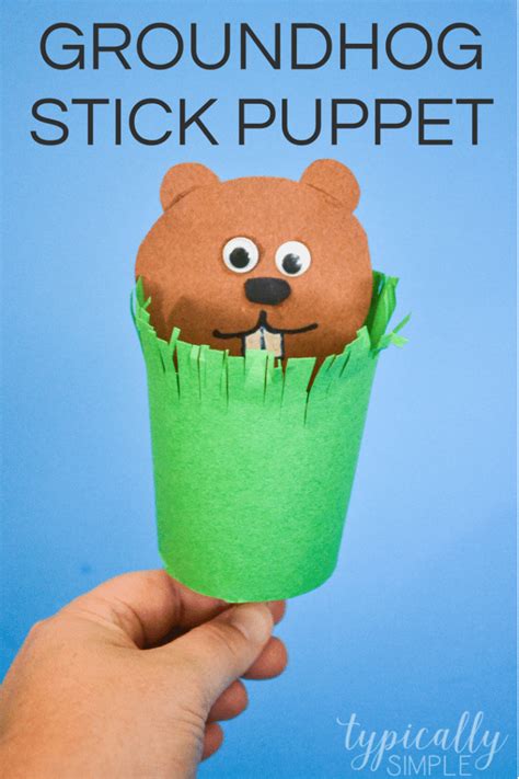 Groundhog Puppet Template