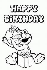 Happy Birthday With Elmo coloring Page For Kids Holiday Pages  sketch template