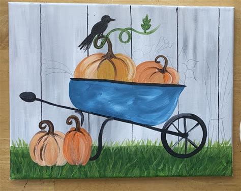 Fall Wheelbarrow Painting - Step By Step Painting With Tracie Kiernan