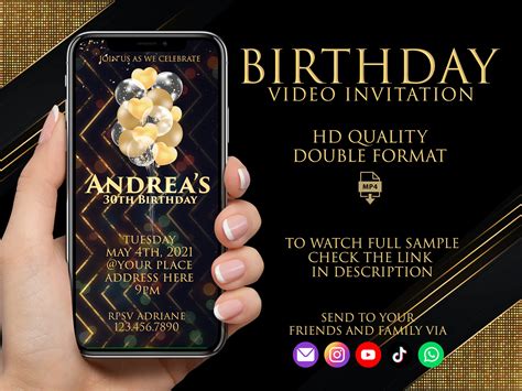 Digital Birthday Invitation Animated Video Invitation Birthday Invitation - Etsy Australia