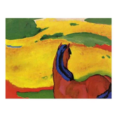 Franz Marc- Horse in a landscape Postcard | Zazzle.com in 2021 | Franz marc, Famous art ...