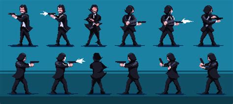 Pixel Jeff - John Wick | Pixel art games, Pixel art, Pixel art characters