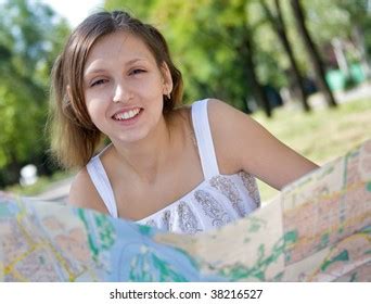 Young Smiling Girl Holding City Map Stock Photo 38216527 | Shutterstock