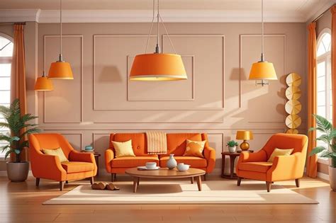 Premium AI Image | Realistic classic living room interior with hanging ...