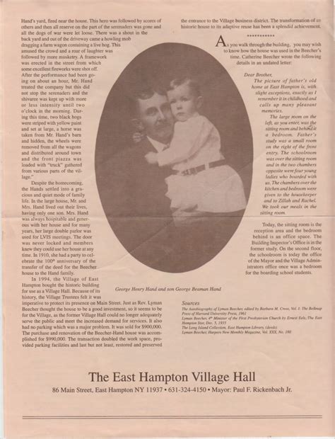 A Brief History Of Our Village Hall Page 4 - East Hampton Village