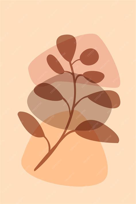 Premium Vector | Plant boho background bohemian minimalist abstract ...