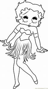 Betty Boop Dancing Coloring Page For Kids  Free Printable sketch template
