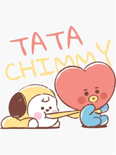 "BT21 CHIMMY & TATA" Sticker by jrosane | Redbubble en 2020 | Dibujos kawaii de animales ...