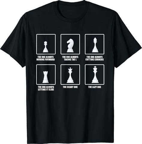 The Chess Pieces Personalities | Funny Chess T-Shirt : Amazon.co.uk: Clothing