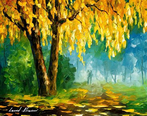 The Leaves That Never Fall — PALETTE KNIFE Landscape Wall Art Oil ...