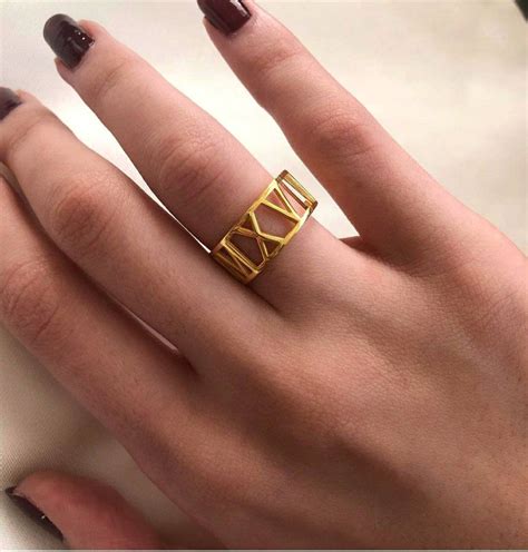 Roman Numeral Ring Gold Roman Numeral Ring Birth Year Ring | Etsy