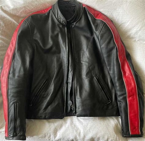 Triumph Black And Red Motorcycle Leather Jacket - Maker of Jacket