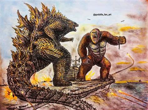 Godzilla vs. Kong by godzilla_fan_art | King kong art, All godzilla ...