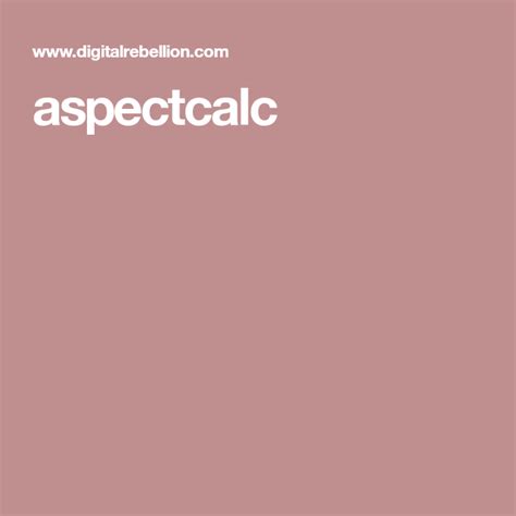 aspectcalc | Aspect ratio, Calculator, Ratio