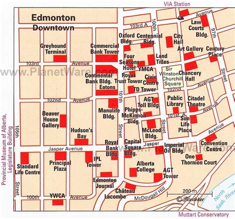 Edmonton (Downtown) Map - Tourist Attractions | Edmonton, Tourist attraction, Alberta canada banff