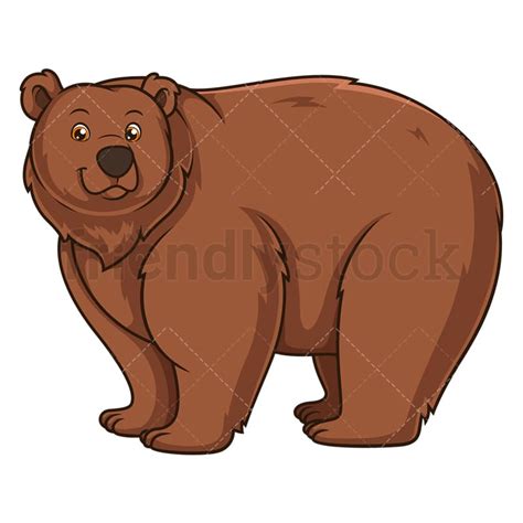 Brown Bear Cartoon Clipart Vector - FriendlyStock