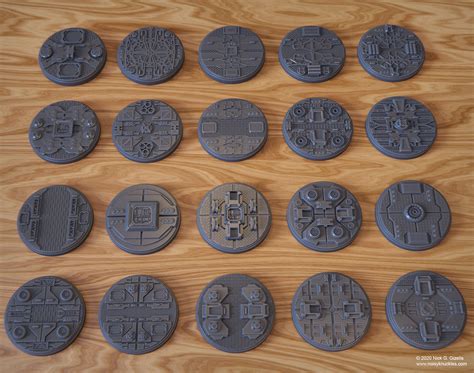 SciFi Miniature Bases 50mm 3DPrint Ready | planetFigure | Miniatures