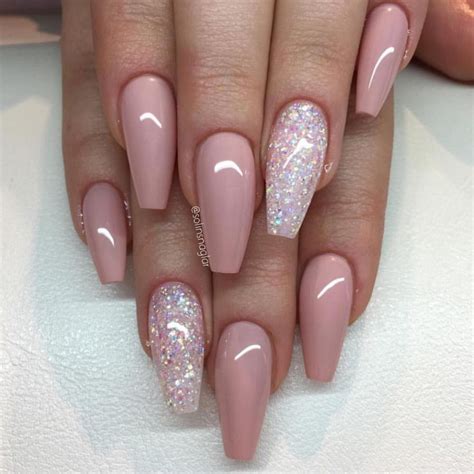 Pink Glitter Acrylic Nails Tumblr