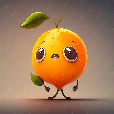 Premium Photo | Adorable orange fruit animated character