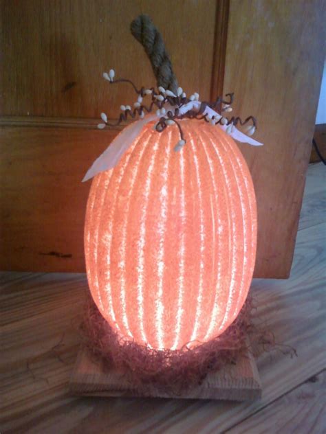 Upcycled glass light fixture turned into a lighted fall pumpkin decoration! Pumpkin Fall Decor ...