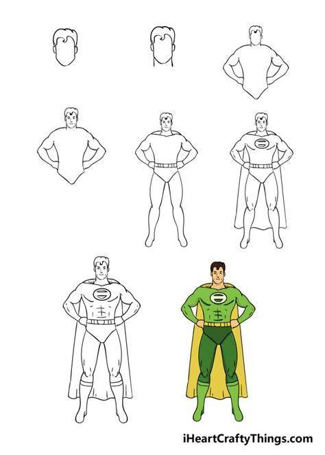 Superhero Drawing - How To Draw A Superhero Step By Step