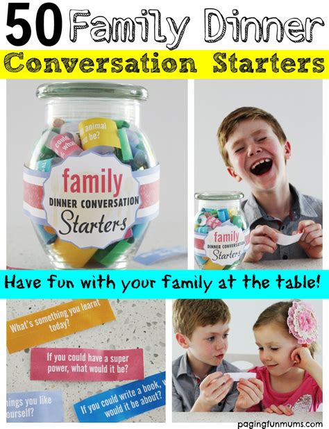 50 Family Dinner Conversation Starters - Paging Fun Mums