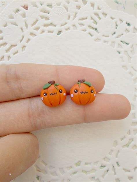 Halloween Pumpkin Earrings Halloween Jewelry Thanksgiving Earrings Fall Stud Earrings Autumn ...