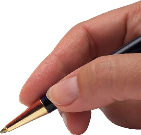 Pen in hand PNG image