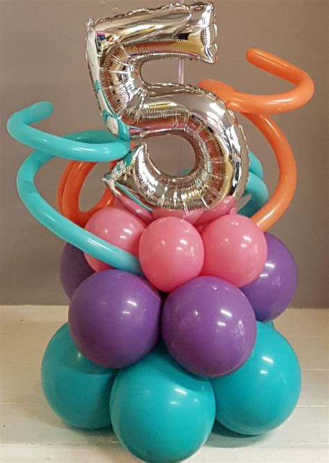 Age 5 birthday balloon cluster | Balloon design for birthday, Birthday ...