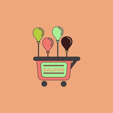 Balloons sell cart vector ai eps | UIDownload