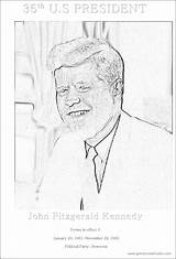 35th US President John Fitzgerald Kennedycoloring Printable  GREAT sketch template
