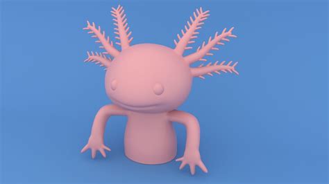 Cute Axolotl - 3D Print Model 3D model 3D printable | CGTrader