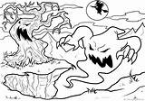 Scary Tree And scary ghost  Coloring Pages 24 sketch template