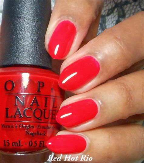 OPI Brazil Spring & Summer Collection: Red Hot Rio | Red nails, Pink oval nails, Cute red nails