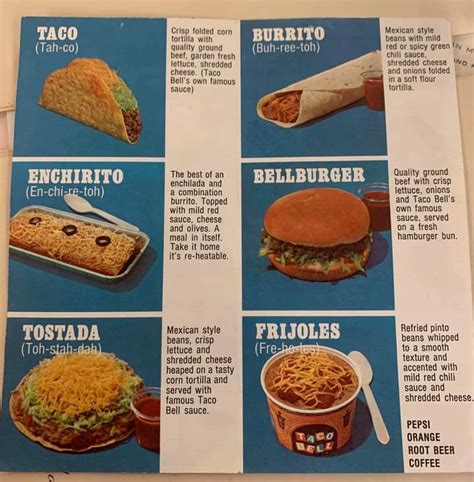 The original Taco Bell menu from the 1960s : r/tacobell