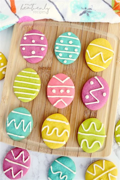 Easy Easter Egg Sugar Cookies - My Heavenly Recipes