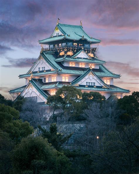 Magical Osaka Castle with the lights on : r/japanpics