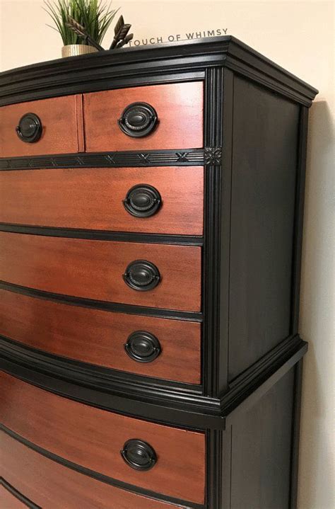 SOLD Black and Hammered Copper Painted Dresser Bedroom - Etsy | Furniture makeover diy ...