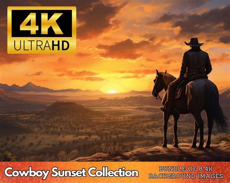 Cowboy Sunset Background Collection 4K Wallpaper Pack, Background Pack, Desktop Backgrounds ...