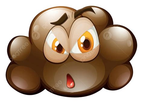 Facial Expression On Brown Cloud Clip Art Round Clipart Vector, Clip ...