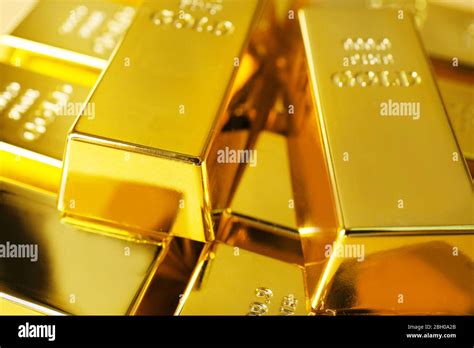 Gold bars close-up Stock Photo - Alamy